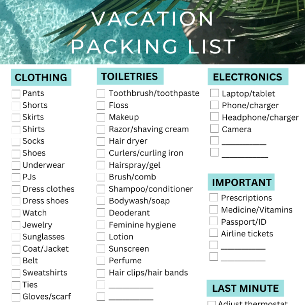 Color Packing List